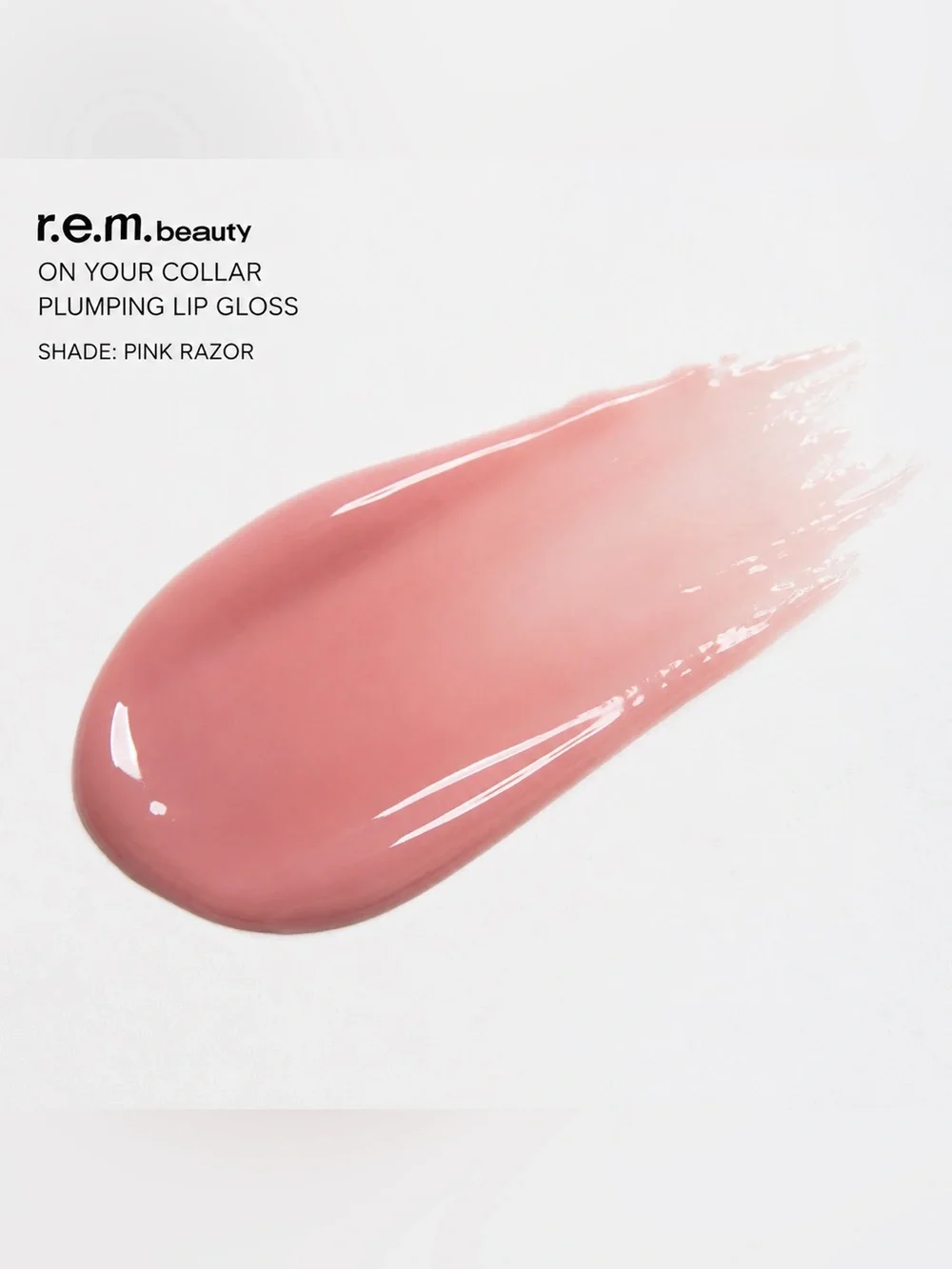 R.E.M BEAUTY On Your Collar Plumping Lip Gloss in Pink Razor NIB